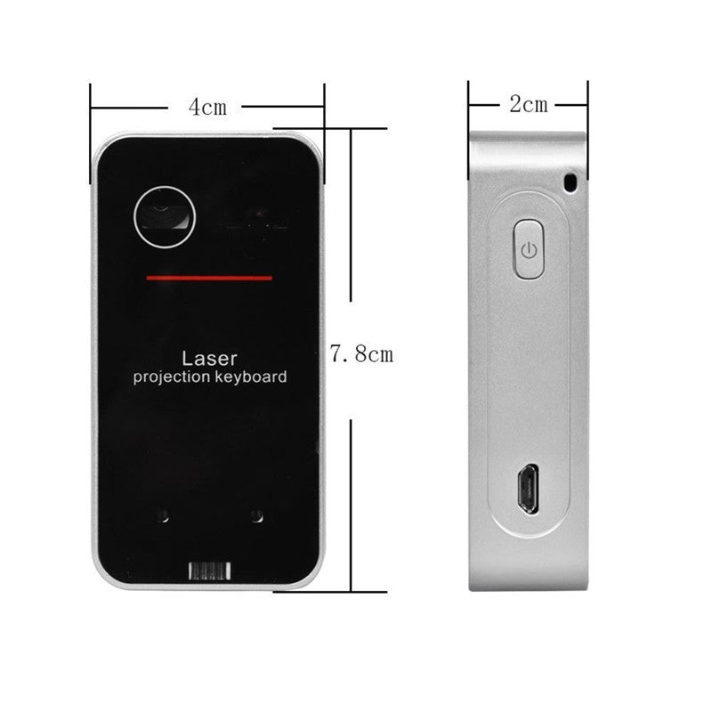 LEING FST Sanal Lazer Klavye Bluetooth Kablosuz Projektör Telefon Klavyesi Bilgisayar, Tablet, Dizüstü Bilgisayar ve Fare Fonksiyonu İçin