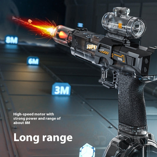 LED Işıklı Elektrikli Su Tabancaları Çocuklar İçin Simüle Edilmiş Atış Geri Tepmeli Güçlü Otomatik Su Püskürtme Tabancası Çocuklar İçin Yaz Dış Mekan Oyuncakları