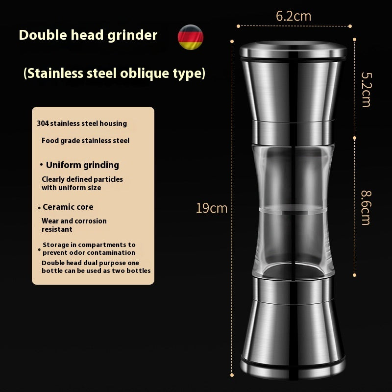 304 Double-headed Stainless Steel Pepper Grinder / 304 Çift Başlıklı Paslanmaz Çelik Karabiber Öğütücü