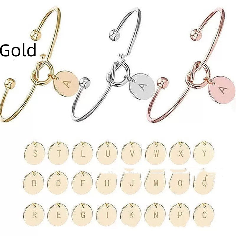 Titanium Steel 26 English Letters Bracelet Diy Love Heart / Titanyum Çelik 26 İngilizce Harfli Bileklik Kendin Yap Aşk Kalbi