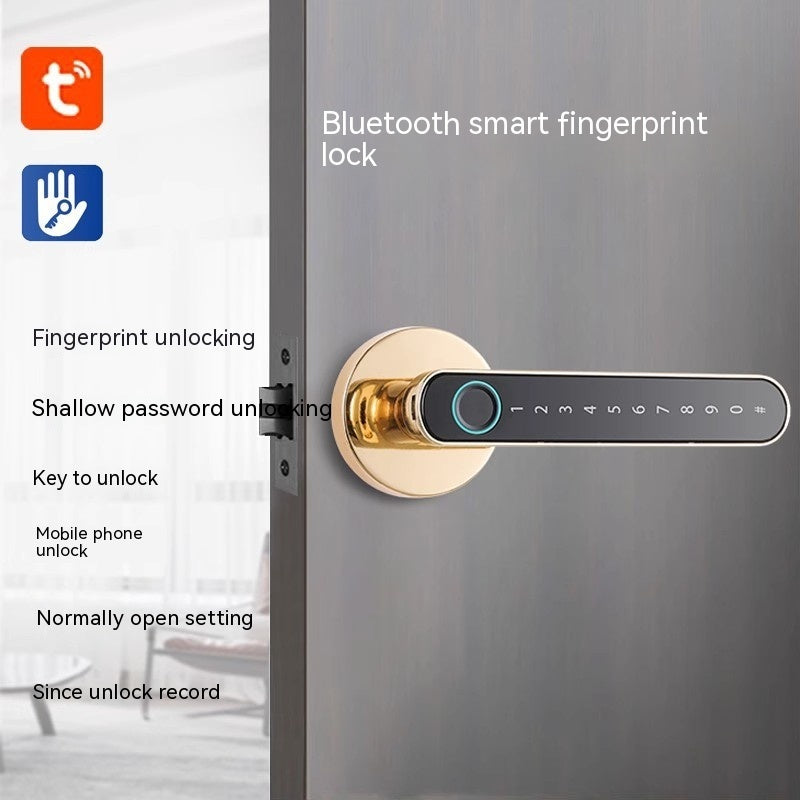 Punch-free Fingerprint Lock Household Wooden Door Smart Lock / Delinmeyen Parmak İzi Kilidi Ev Ahşap Kapı Akıllı Kilidi