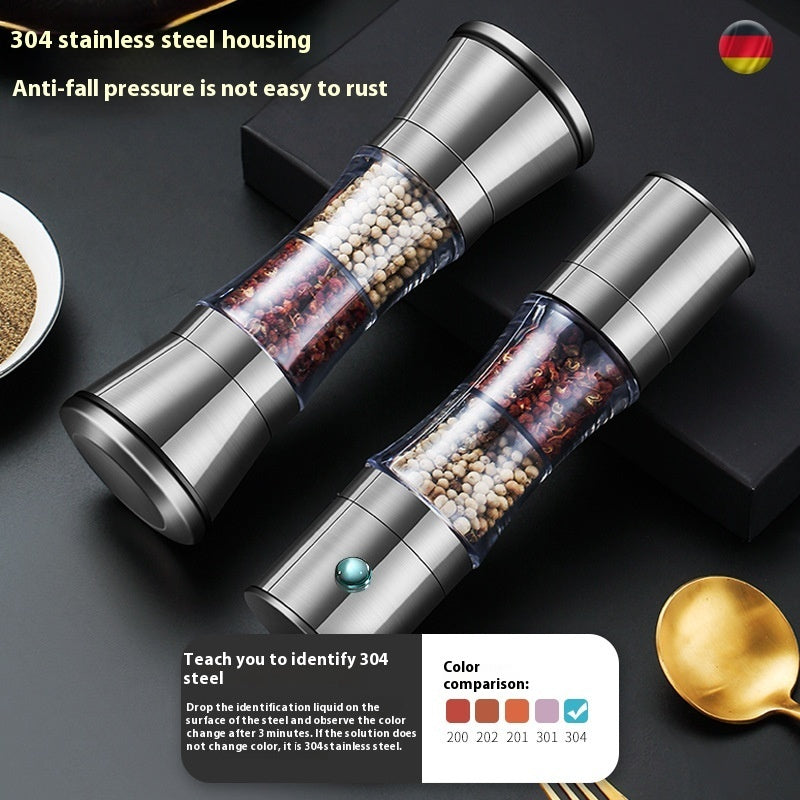 304 Double-headed Stainless Steel Pepper Grinder / 304 Çift Başlıklı Paslanmaz Çelik Karabiber Öğütücü