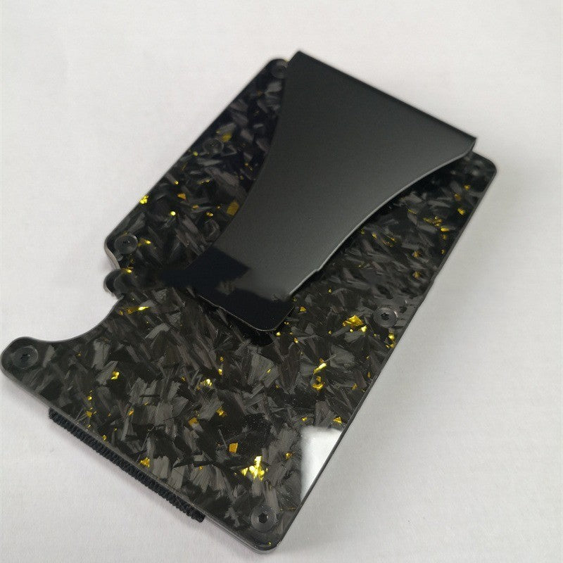 Karbon Fiber Cüzdan Kabuk Desenli Cüzdan Dövme Desenli Kart Kelepçesi Metal RFID Kart Tutucu