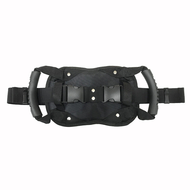Motorcycle back seat safety handle
