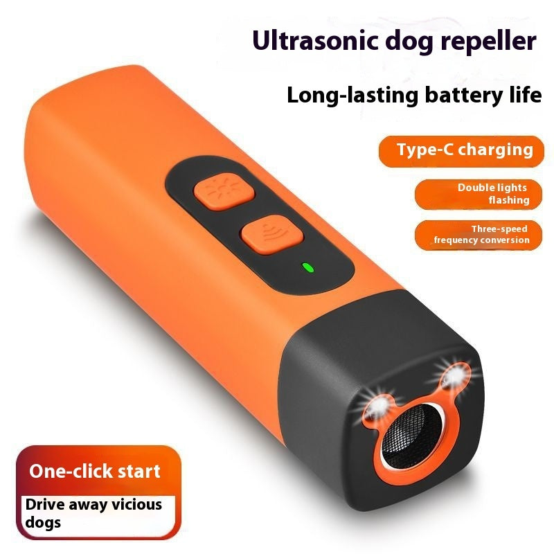 Pet Dog Repeller Ultrasonic Dog Training Device Rechargeable Anti Dog Bark Deterrent Device With LED Flashlight Pets Supplies / Evcil Hayvan Köpek Kovucu Cihaz LED El Feneri ile Evcil Hayvan Malzemeleri