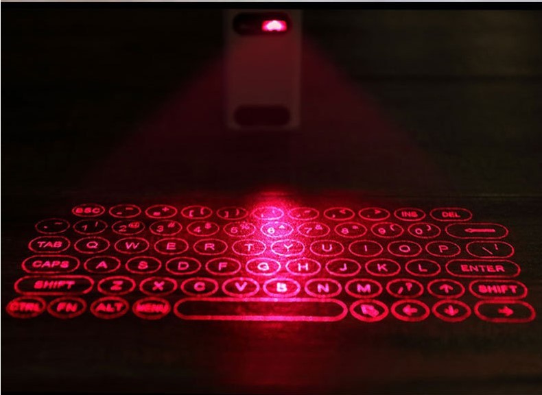 LEING FST Sanal Lazer Klavye Bluetooth Kablosuz Projektör Telefon Klavyesi Bilgisayar, Tablet, Dizüstü Bilgisayar ve Fare Fonksiyonu İçin