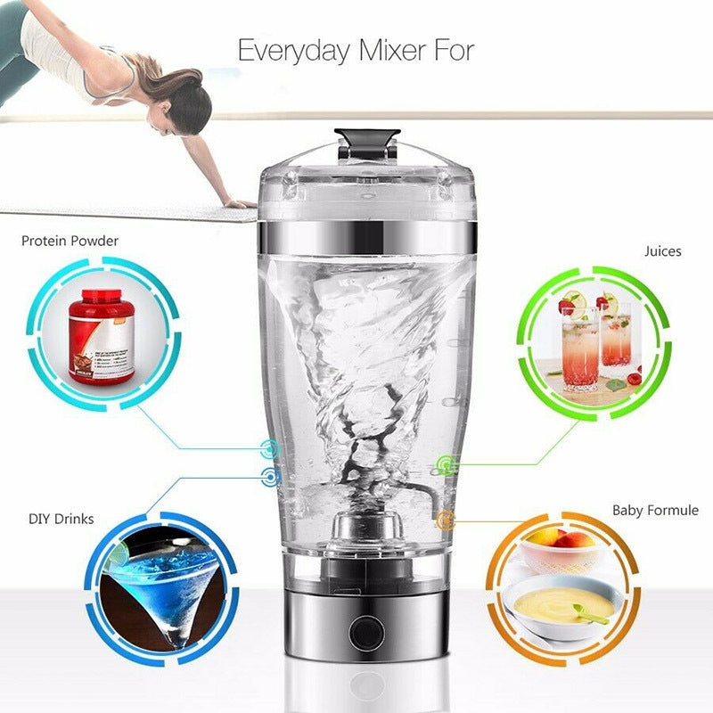 Elektrikli Protein Shake Karıştırıcı USB Shake Şişesi Süt Kahve Blender Su Isıtıcısı Spor ve Fitness Şarjlı Elektrikli Shaker Bardak