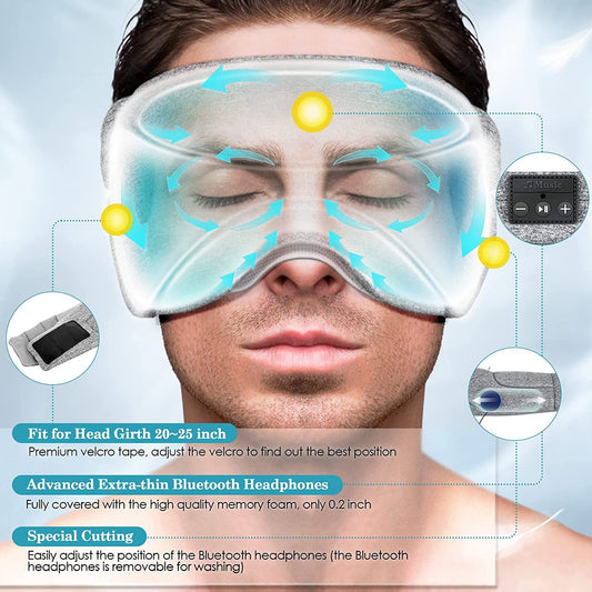 White Noise Bluetooth Sleep Eye Mask / Beyaz Gürültü Bluetooth Uyku Göz Maskesi
