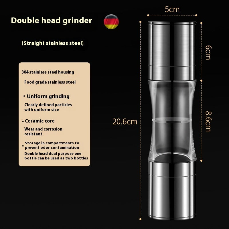 304 Double-headed Stainless Steel Pepper Grinder / 304 Çift Başlıklı Paslanmaz Çelik Karabiber Öğütücü