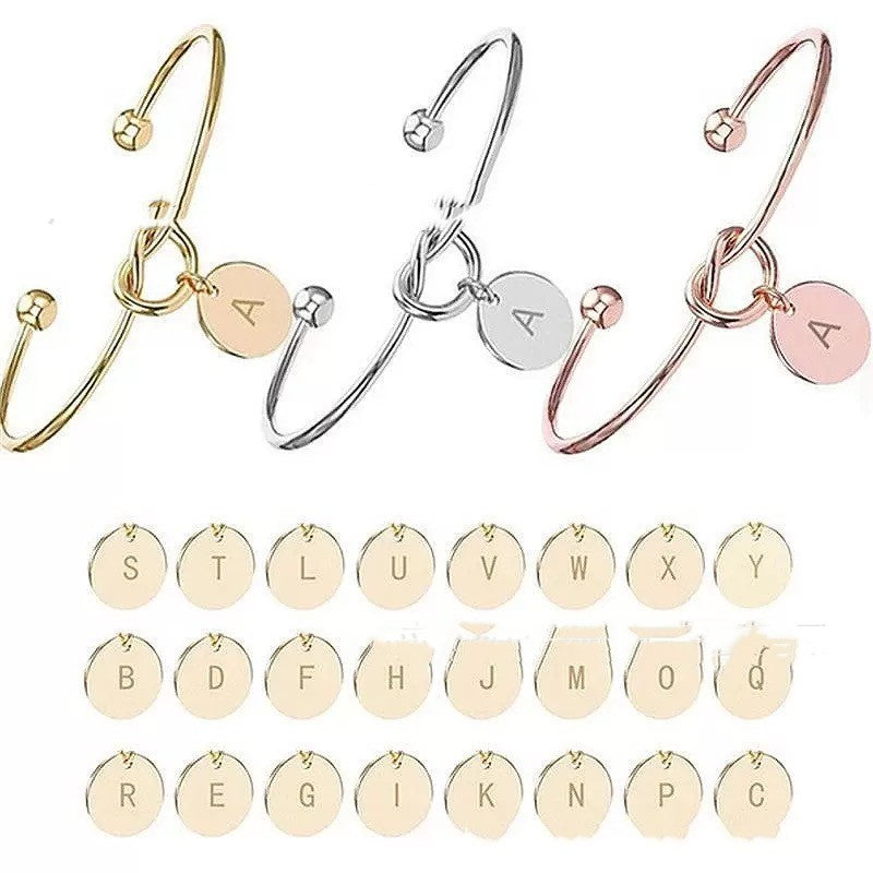 Titanium Steel 26 English Letters Bracelet Diy Love Heart / Titanyum Çelik 26 İngilizce Harfli Bileklik Kendin Yap Aşk Kalbi