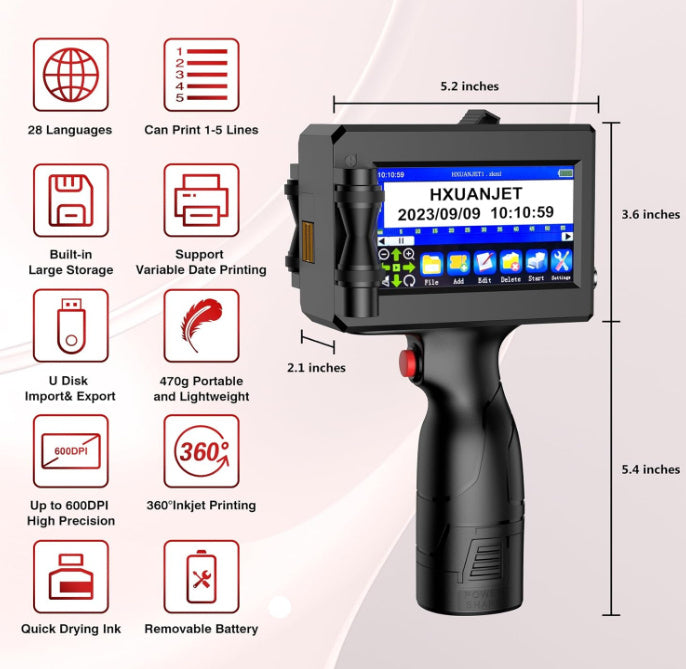 Dijital Akıllı Otomatik El Tipi Kod Püskürtme Makinesi / Digital Intelligent Automatic Handheld Code-spraying Machine