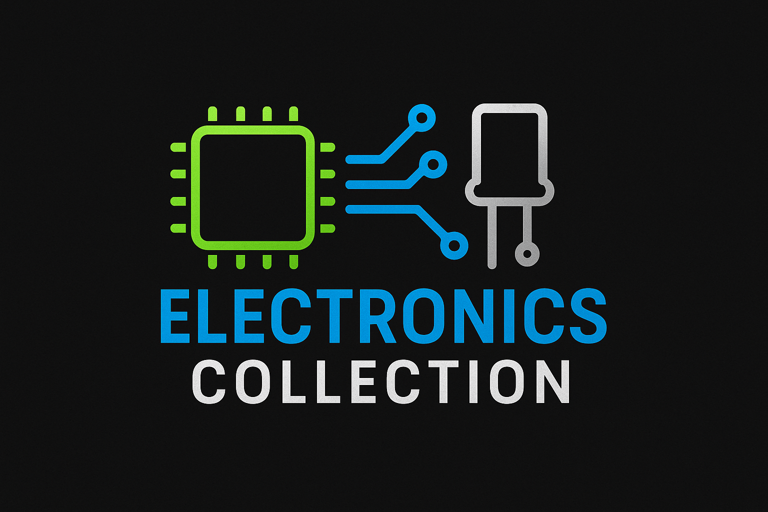 Siyah Arka Planlı Elektronik Koleksiyonu Logosu