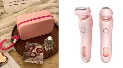 2'si 1 Arada Tüy Dökücü Epilatör USB Şarj Edilebilir Düzeltici Kadın Vücut Tıraş Makinesi Yüz Bacak Koltuk Altı Bikini El Kasık Tıraş Makinesi Tüy Dökücü
