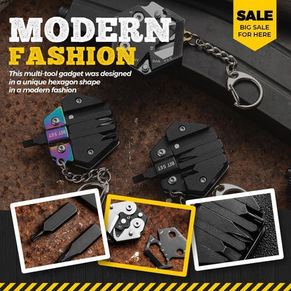 Multifunctional Hexagon Coin Pocket Knife Folding Knife Outdoor Tool / Çok İşlevli Altıgen Madeni Para Cep Bıçağı Katlanır Bıçak Açık Hava Aleti
