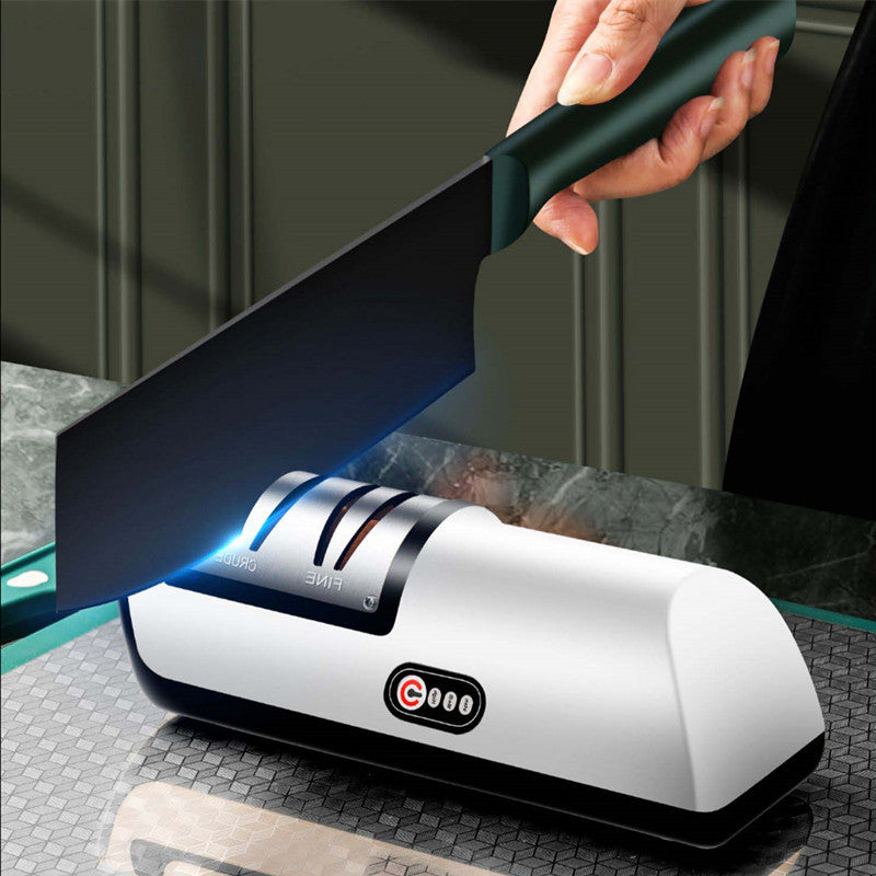 USB Şarj Edilebilir Elektrikli Bıçak Bileyici Otomatik Ayarlanabilir Mutfak Aleti Bıçakları, Makasları ve Öğütücüleri Hızlı Bilemek İçin
