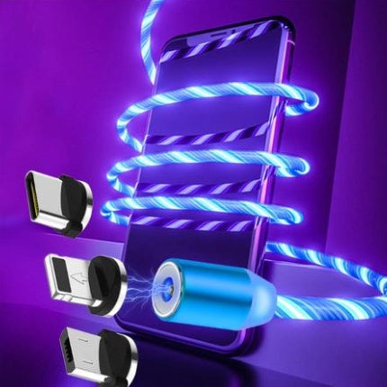 Apple ile uyumlu, iPhone Android Type-C için Flowing Light Manyetik Akış Veri Hattı Kablosu