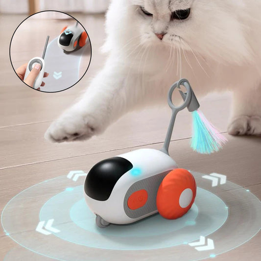 Uzaktan Kumandalı Etkileşimli Kedi Araba Oyuncağı USB Şarjlı Kovalamaca Otomatik Kendiliğinden Hareket Eden Uzaktan Akıllı Kumandalı Araba Etkileşimli Kedi Oyuncağı Evcil Hayvan Ürünleri