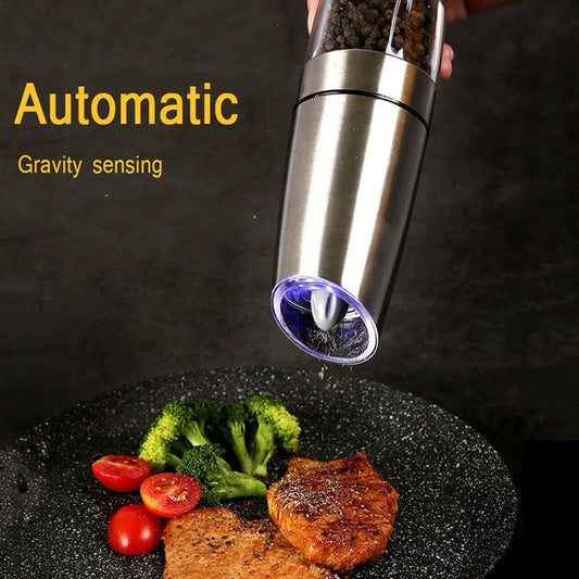 Elektrikli Yerçekimli Karabiber Öğütücü Tuz Öğütücü Ayarlanabilir Kalınlık / Electric Gravity Pepper Grinder Salt Grinder  Adjustable Coarseness