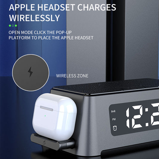 Özel Mod Akıllı Çalar Saat Hepsi Bir Arada Kablosuz Şarj Cihazı / Private Mode Smart Alarm Clock All-in-one Wireless Charger