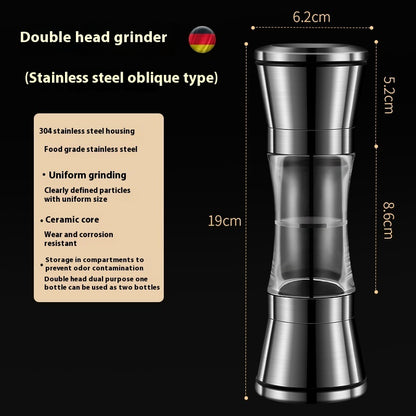 304 Double-headed Stainless Steel Pepper Grinder / 304 Çift Başlıklı Paslanmaz Çelik Karabiber Öğütücü