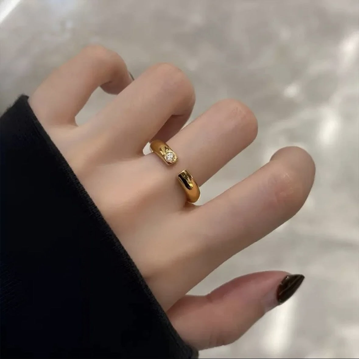 Color Retaining Ancient Law Alluvial Gold Spot Drill Loach Back Ring