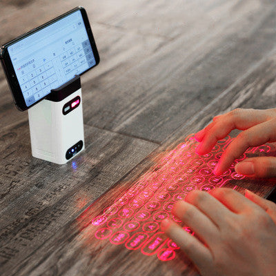 LEING FST Sanal Lazer Klavye Bluetooth Kablosuz Projektör Telefon Klavyesi Bilgisayar, Tablet, Dizüstü Bilgisayar ve Fare Fonksiyonu İçin