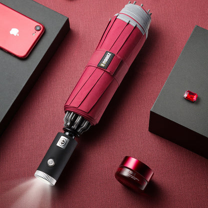 LED El Feneri Aydınlatma Yağmur ve Güneş Katlanır Şemsiye / LED Flashlight Lighting Rain and Sunshine Folding Umbrella