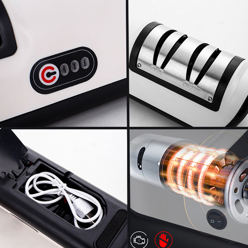 USB Şarj Edilebilir Elektrikli Bıçak Bileyici Otomatik Ayarlanabilir Mutfak Aleti Bıçakları, Makasları ve Öğütücüleri Hızlı Bilemek İçin