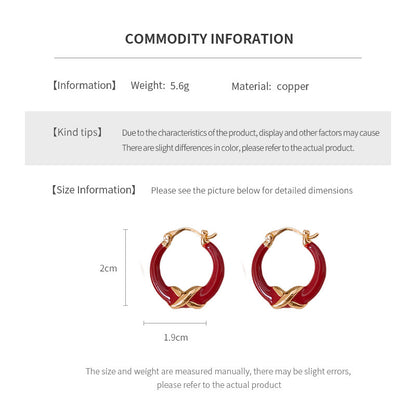 Real Gold Plating Enamel Earrings