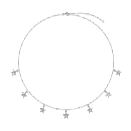 Star Love - A Fashionable And Luxurious Diamond Jewelry Pendant Set With Moissanite S925 Sterling Silver And Platinum Plating