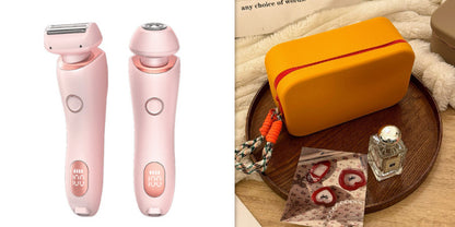2'si 1 Arada Tüy Dökücü Epilatör USB Şarj Edilebilir Düzeltici Kadın Vücut Tıraş Makinesi Yüz Bacak Koltuk Altı Bikini El Kasık Tıraş Makinesi Tüy Dökücü