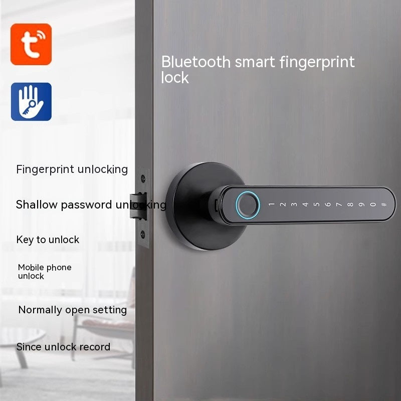 Punch-free Fingerprint Lock Household Wooden Door Smart Lock / Delinmeyen Parmak İzi Kilidi Ev Ahşap Kapı Akıllı Kilidi