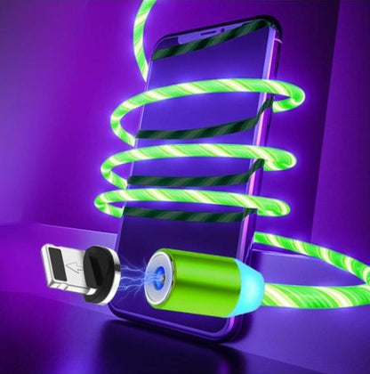 Apple ile uyumlu, iPhone Android Type-C için Flowing Light Manyetik Akış Veri Hattı Kablosu