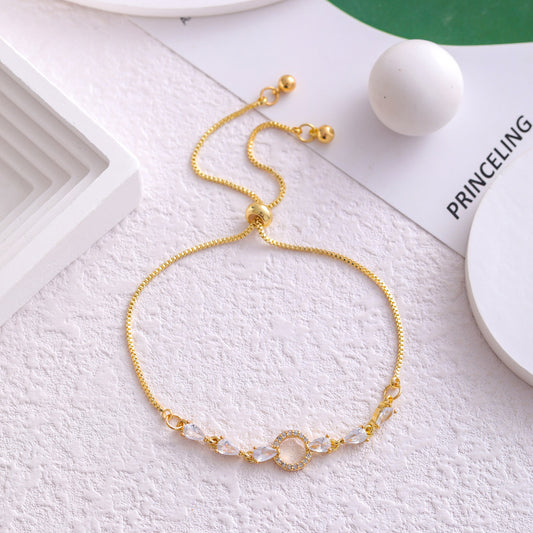 Micro Inlaid Zircon Simple Circle Bracelet
