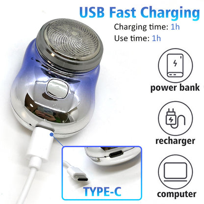 Mini Taşınabilir Yüz Tıraş Makineleri Şarj Edilebilir USB Elektrikli Tıraş Makinesi Islak ve Kuru Ağrısız Küçük Boy Makineli Tıraş Erkekler İçin