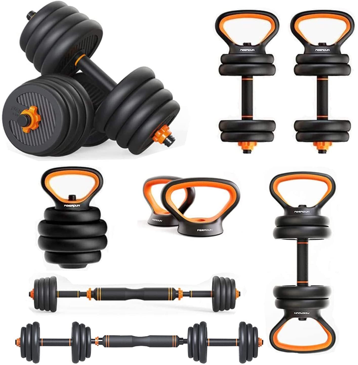 Dumbbells Kettlebells, Barbells Multifunctional Combination 6'sı bir arada