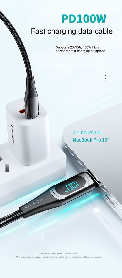 Fast Charge 100W Dual Type-c Super Fast Charge Data Cable