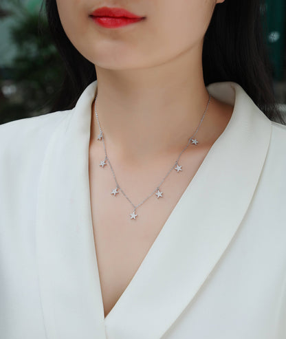 Star Love - A Fashionable And Luxurious Diamond Jewelry Pendant Set With Moissanite S925 Sterling Silver And Platinum Plating