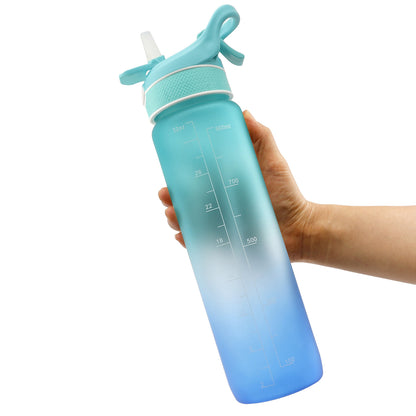 Su Şişesi Fırçalama Sıçrama Kapağı Pipet Uzay Kupası Spor Su Şişesi