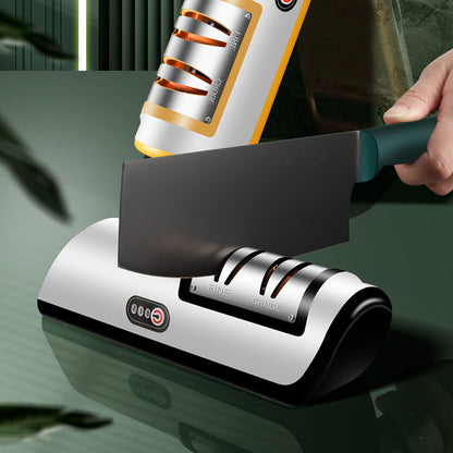 USB Şarj Edilebilir Elektrikli Bıçak Bileyici Otomatik Ayarlanabilir Mutfak Aleti Bıçakları, Makasları ve Öğütücüleri Hızlı Bilemek İçin