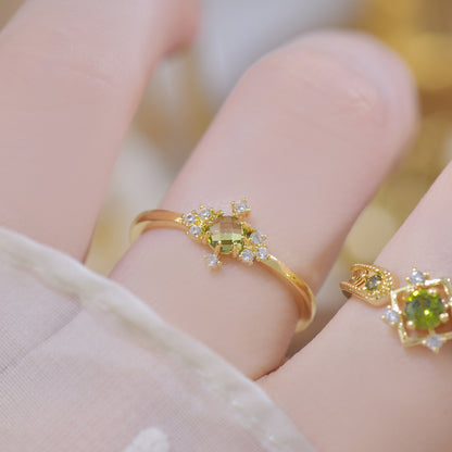 French Style Design Purple Zircon Set Ring For Women