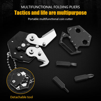 Multifunctional Hexagon Coin Pocket Knife Folding Knife Outdoor Tool / Çok İşlevli Altıgen Madeni Para Cep Bıçağı Katlanır Bıçak Açık Hava Aleti