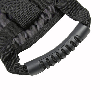 Motorcycle back seat safety handle