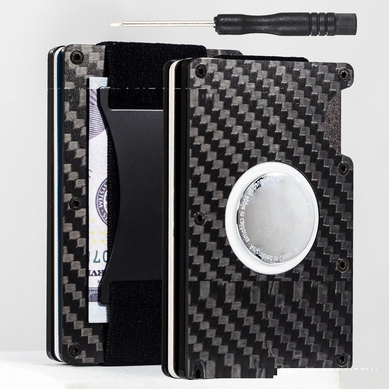Yeni Tracker Cüzdan Karbon Fiber Metal Halka