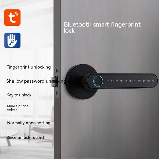 Punch-free Fingerprint Lock Household Wooden Door Smart Lock / Delinmeyen Parmak İzi Kilidi Ev Ahşap Kapı Akıllı Kilidi