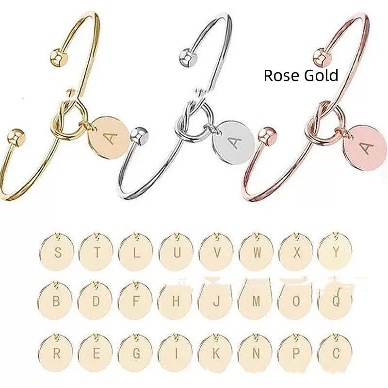 Titanium Steel 26 English Letters Bracelet Diy Love Heart / Titanyum Çelik 26 İngilizce Harfli Bileklik Kendin Yap Aşk Kalbi