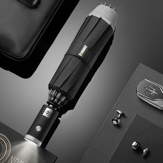 LED El Feneri Aydınlatma Yağmur ve Güneş Katlanır Şemsiye / LED Flashlight Lighting Rain and Sunshine Folding Umbrella