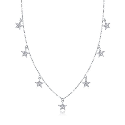 Star Love - A Fashionable And Luxurious Diamond Jewelry Pendant Set With Moissanite S925 Sterling Silver And Platinum Plating