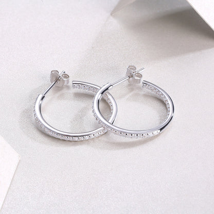 Ribbon - Square Moissanite S925 Sterling Silver Earrings With Platinum-plated Stud Earrings, A Fashionable And Luxurious Diamond Jewelry Accessory