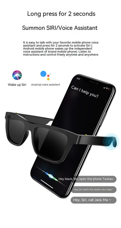 Akıllı Gözlük Siyah Teknoloji Kulaklık Bluetooth Güneş Gözlüğü